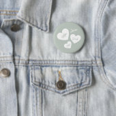 Personalisierte weiche grüne blaue Mutter Herz Button (Beispiel)