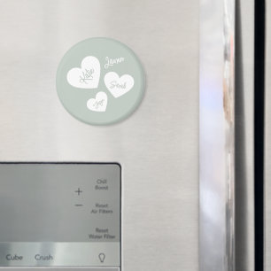 Personalisierte weiche grüne blaue Mutter Herz Magnet