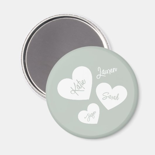 Personalisierte weiche grüne blaue Mutter Herz Magnet (Vorderseite/Rückseite)