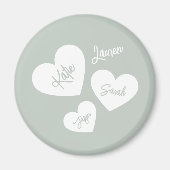 Personalisierte weiche grüne blaue Mutter Herz Magnet (Vorne)