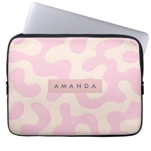 Personalisierte weiche rosa und beige abstrakte Ca Laptopschutzhülle