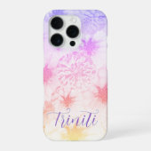 Personalisierte weiche Zuckerwatte-Blumen iPhone Hülle (Rückseite)