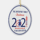 personalisierte Weihnachten 2021 Keramik Ornament (Rechts)