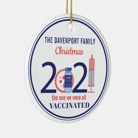 personalisierte Weihnachten 2021 Keramik Ornament (Rechts)