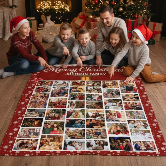 Personalisierte Weihnachten 44 FotoCollage Sherpadecke