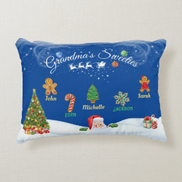 Personalisierte Weihnachten 5 Namen Oma's Sweeties Dekokissen