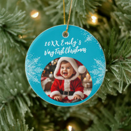 Personalisierte Weihnachten Add Foto Schneeflocken Keramik Ornament