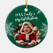 Personalisierte Weihnachten Add Foto Schneeflocken Keramik Ornament (Vorne)