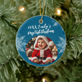 Personalisierte Weihnachten Add Foto Schneeflocken Keramik Ornament