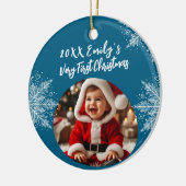 Personalisierte Weihnachten Add Foto Schneeflocken Keramik Ornament (Links)