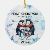 Personalisierte Weihnachten als Familie von 4 Jahr Keramik Ornament (Vorne)