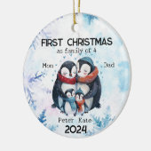 Personalisierte Weihnachten als Familie von 4 Jahr Keramik Ornament (Links)