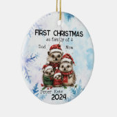 Personalisierte Weihnachten als Familie von 4 Jahr Keramik Ornament (Rechts)