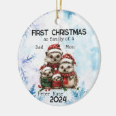 Personalisierte Weihnachten als Familie von 4 Jahr Keramik Ornament (Links)