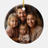 Personalisierte Weihnachten als Familie von 4 Jahr Keramik Ornament (Hinten)