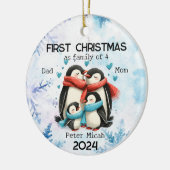Personalisierte Weihnachten als Familie von 4 Jahr Keramik Ornament (Links)