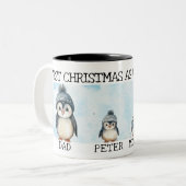 Personalisierte Weihnachten als Familie von 4 Jahr Zweifarbige Tasse (Vorderseite Links)