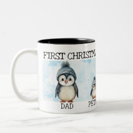 Personalisierte Weihnachten als Familie von 4 Jahr Zweifarbige Tasse