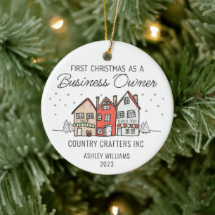 Personalisierte Weihnachten als Geschäftsinhaber Keramik Ornament