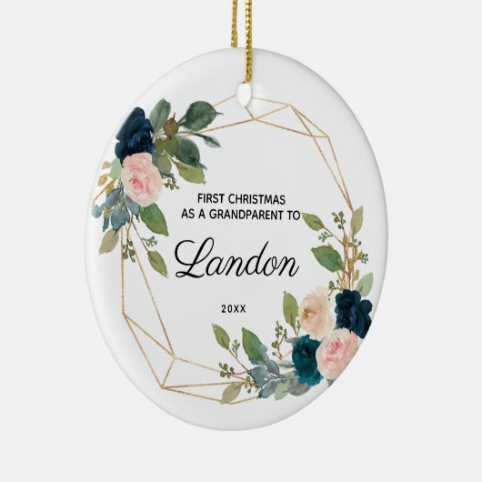 Personalisierte Weihnachten als Großeltern Keramik Ornament (Rechts)