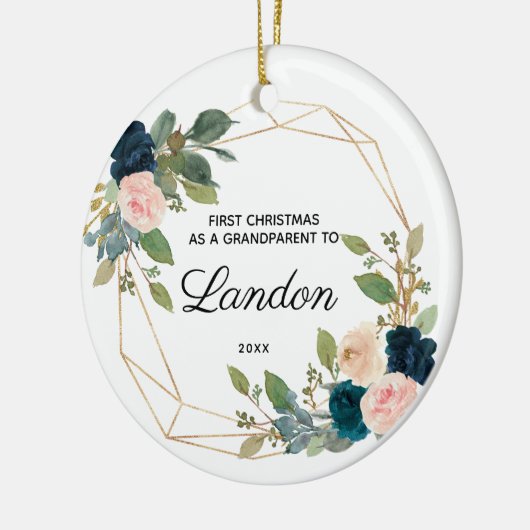 Personalisierte Weihnachten als Großeltern Keramik Ornament (Links)