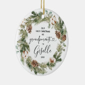 Personalisierte Weihnachten als Großeltern Keramik Ornament (Rechts)