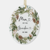 Personalisierte Weihnachten als Großmutter-Geschen Keramik Ornament (Rechts)