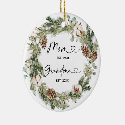 Personalisierte Weihnachten als Großmutter-Geschen Keramik Ornament (Rechts)