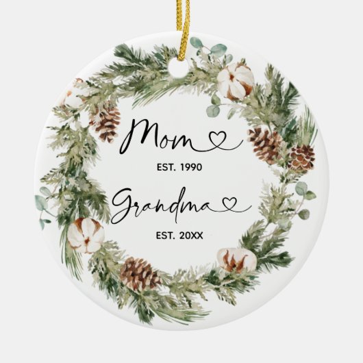 Personalisierte Weihnachten als Großmutter-Geschen Keramik Ornament (Vorne)