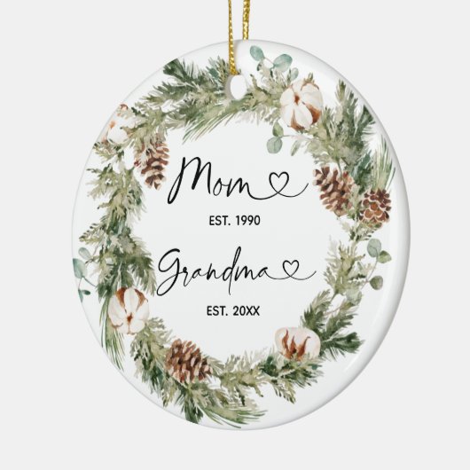 Personalisierte Weihnachten als Großmutter-Geschen Keramik Ornament (Links)
