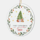 Personalisierte Weihnachten als Großvater Keramik Ornament (Links)