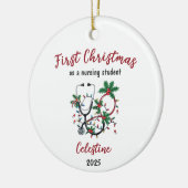 Personalisierte Weihnachten als Krankenpfleger Keramik Ornament (Links)