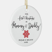 Personalisierte Weihnachten als Mommy & Daddy Keramik Ornament (Rechts)
