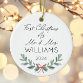 Personalisierte Weihnachten als Mr. & Mrs. Keramik Ornament
