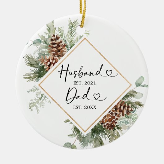 Personalisierte Weihnachten als Vater-Geschenk Keramik Ornament (Vorne)