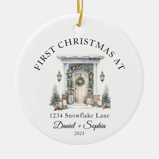 Personalisierte Weihnachten auf unserer neuen Zuha Keramik Ornament (Vorne)