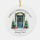 Personalisierte Weihnachten auf unserer neuen Zuha Keramik Ornament (Vorne)