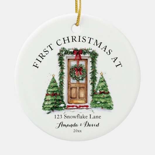 Personalisierte Weihnachten auf unserer neuen Zuha Keramik Ornament (Vorne)