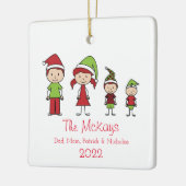 Personalisierte Weihnachten der Keepake-Familie Keramikornament (Links)