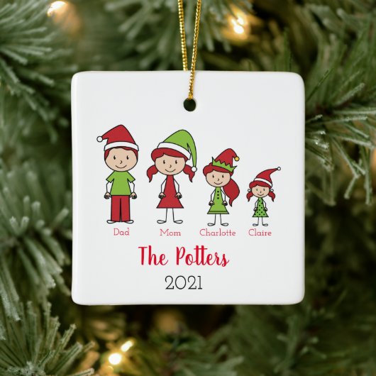 Personalisierte Weihnachten der Keepake-Familie Keramikornament (Baum)