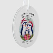 Personalisierte Weihnachten - Drei Familienmitglie Ornament (Vorderseite)