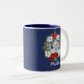 Personalisierte Weihnachten | Ferienhäuser Foto Zweifarbige Tasse (VorderseiteRechts)