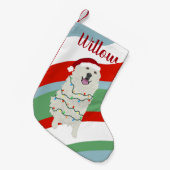 Personalisierte Weihnachten Große Pyrenäen Kleiner Weihnachtsstrumpf (Vorderansicht (hängend))
