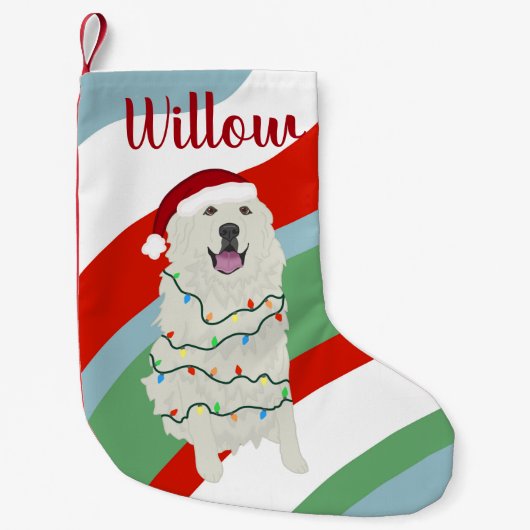 Personalisierte Weihnachten Große Pyrenäen Kleiner Weihnachtsstrumpf (Vorderseite)