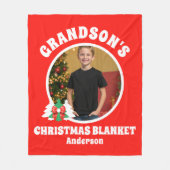 Personalisierte Weihnachten im Foto Grandson Fleecedecke (Vorderseite)