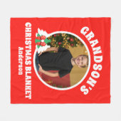 Personalisierte Weihnachten im Foto Grandson Fleecedecke (Vorderseite (Horizontal))
