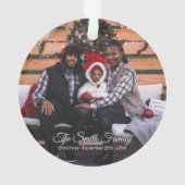 Personalisierte Weihnachten im Foto Ornament (Rückseite)