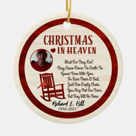 Personalisierte Weihnachten im Himmel Keramik Ornament (Vorne)