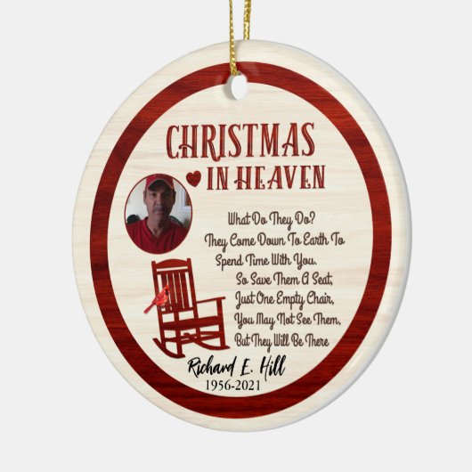 Personalisierte Weihnachten im Himmel Keramik Ornament (Links)