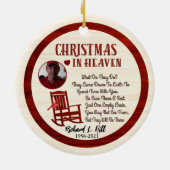 Personalisierte Weihnachten im Himmel Keramik Ornament (Hinten)